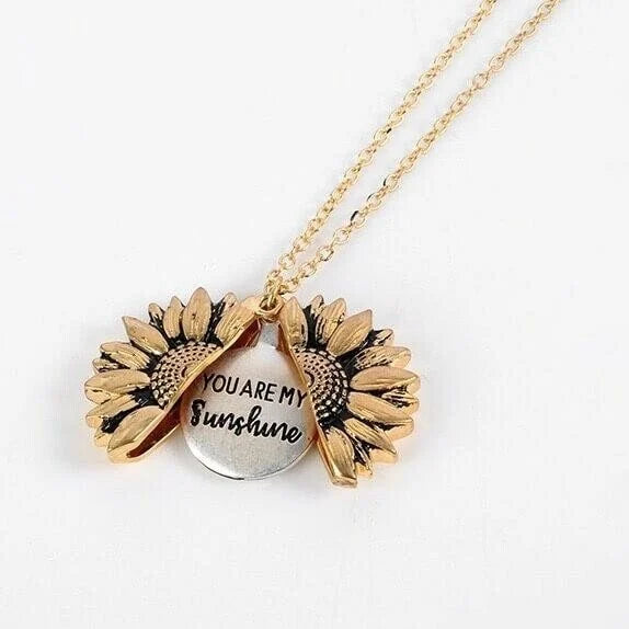 🔥🌞"You Are My Sunshine" Sunflower Necklace🌻(Double-sided engraving)