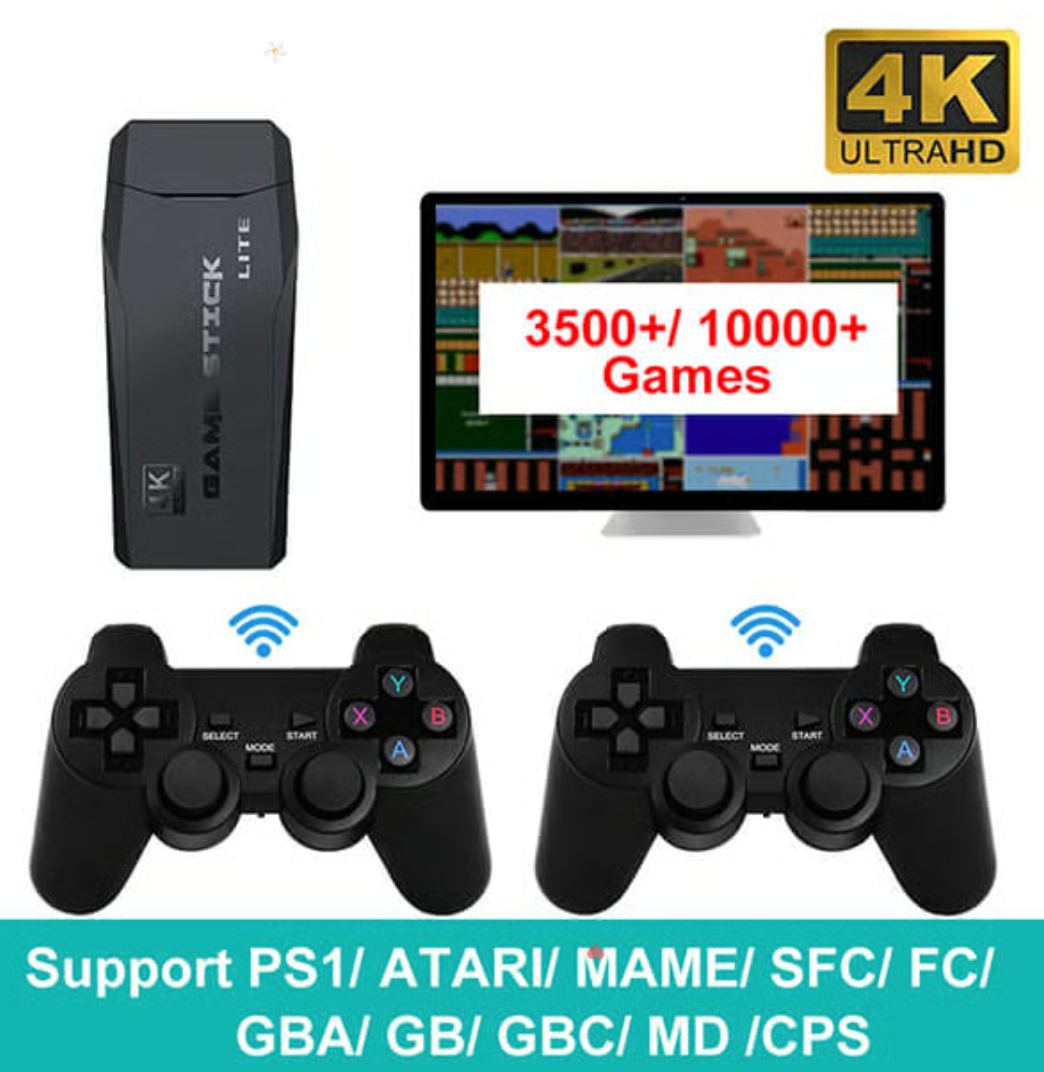 Retro Game Stick with Wireless Controllers