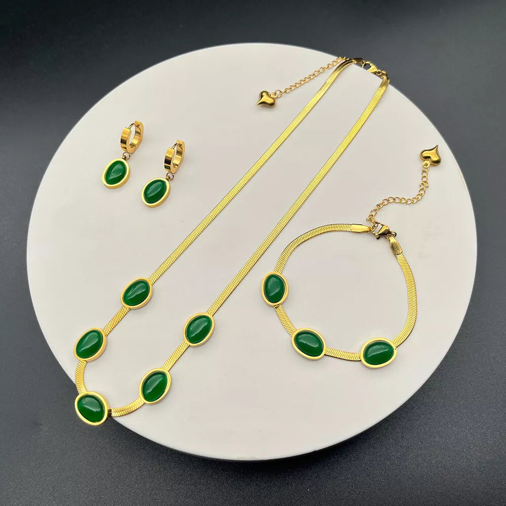Green Crystal-Effect Jewellery Set — view 2