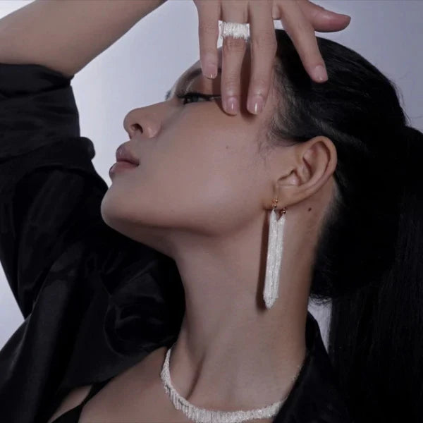 Waterfall Fringe Earrings — view 2