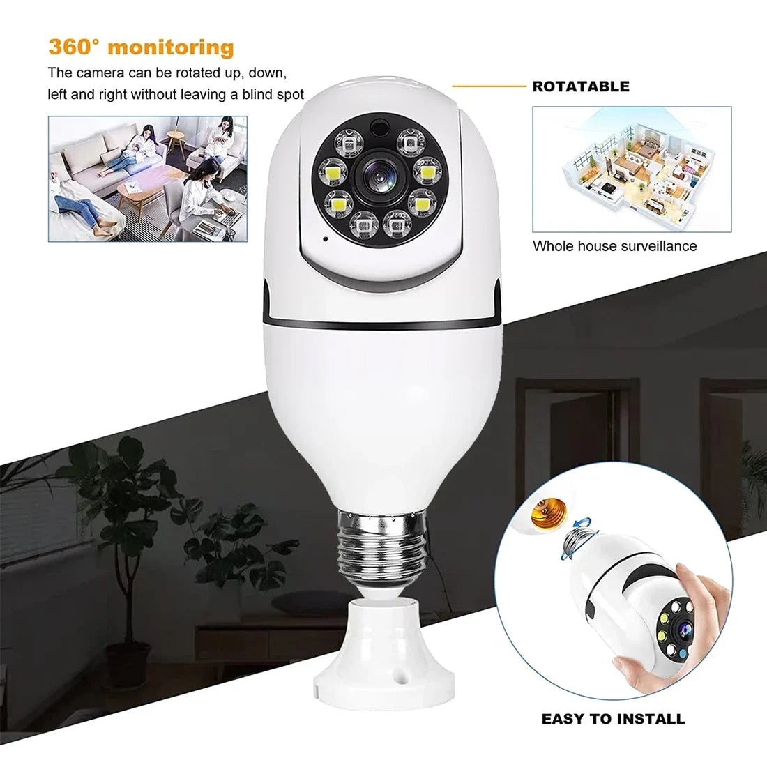 Wi-Fi Light-Bulb Security Camera — view 2