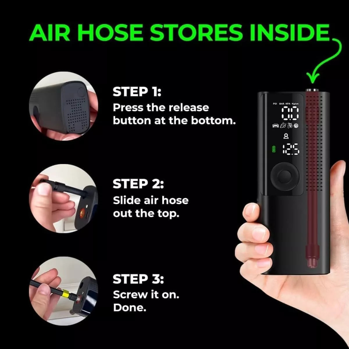 Portable Car Tyre Air Pump — view 3