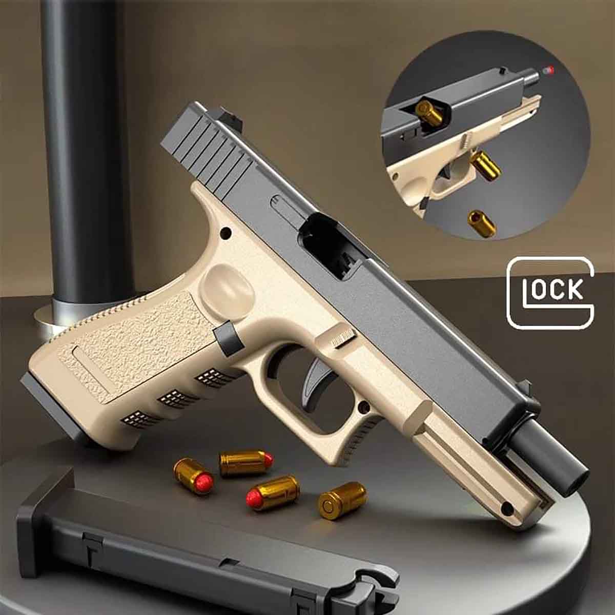 Glock Eject Mechanism Gun with Ejecting Toy Pistol for Kids