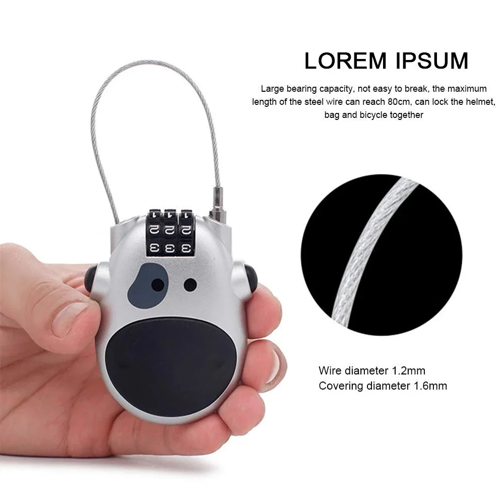 Adjustable Cable Combination Lock — view 3