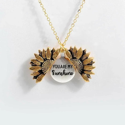 You Are My Sunshine Sunflower Necklace