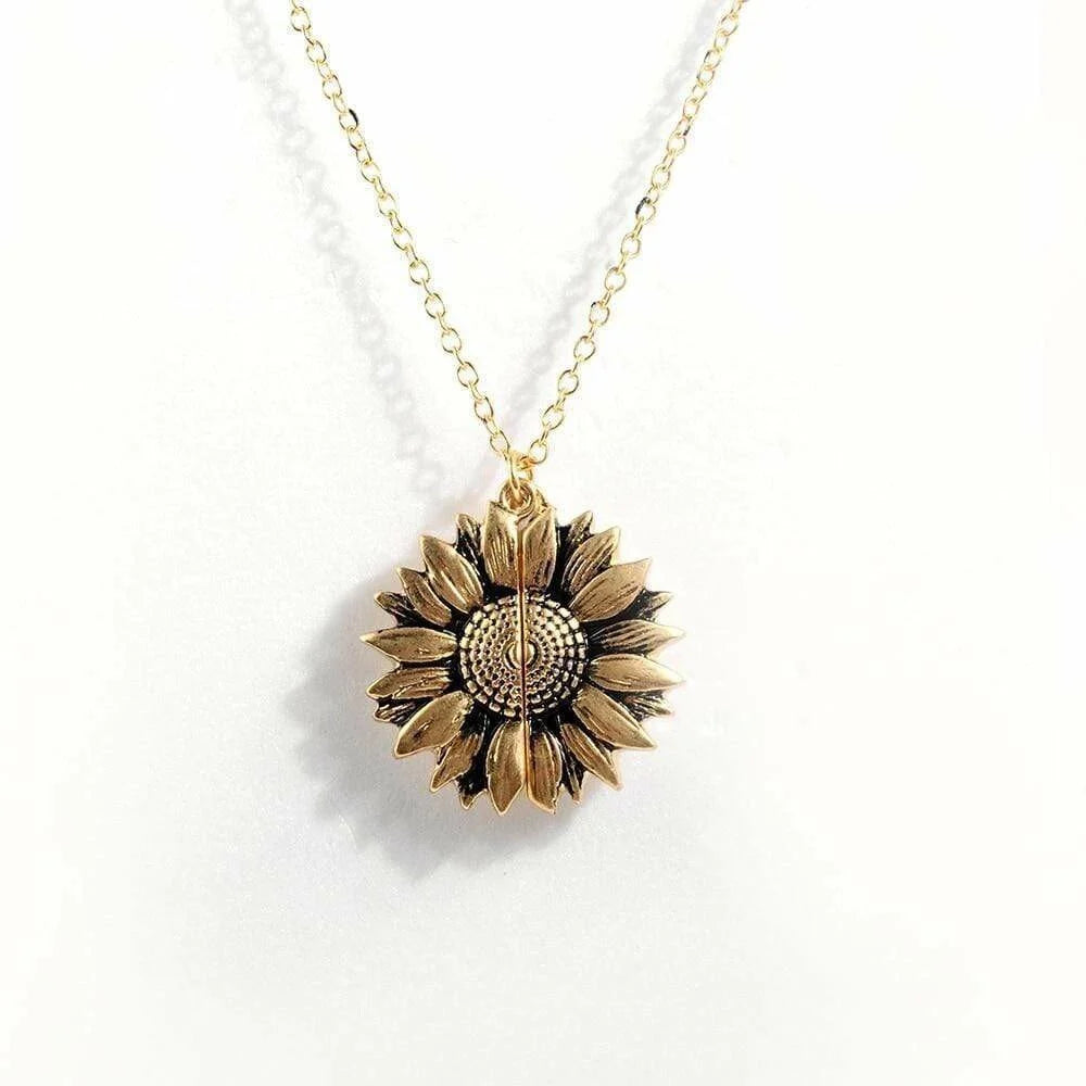 🔥🌞"You Are My Sunshine" Sunflower Necklace🌻(Double-sided engraving)