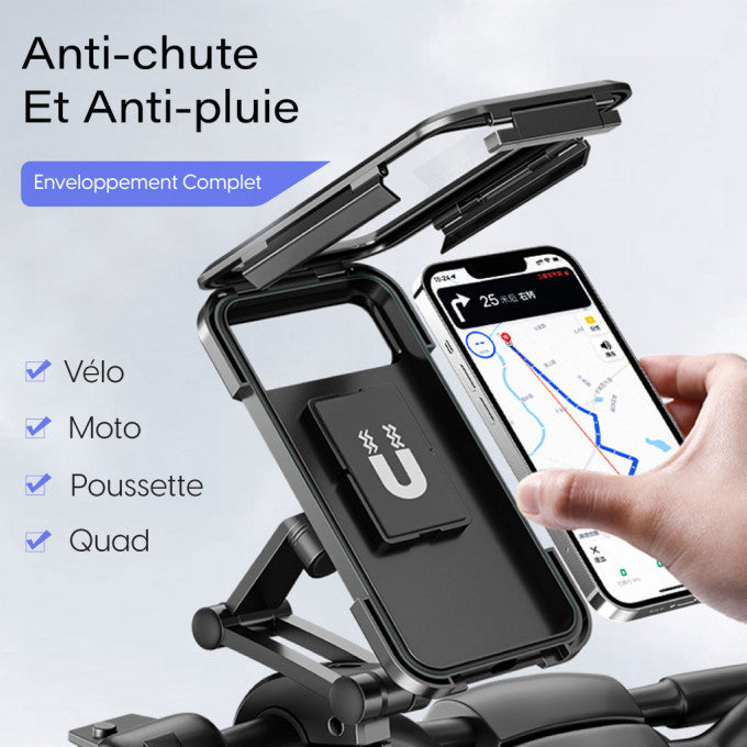 Phone Holder for Motorcycle and Bicycle, Waterproof 360° Rotation with Water-Resistant Screen.
