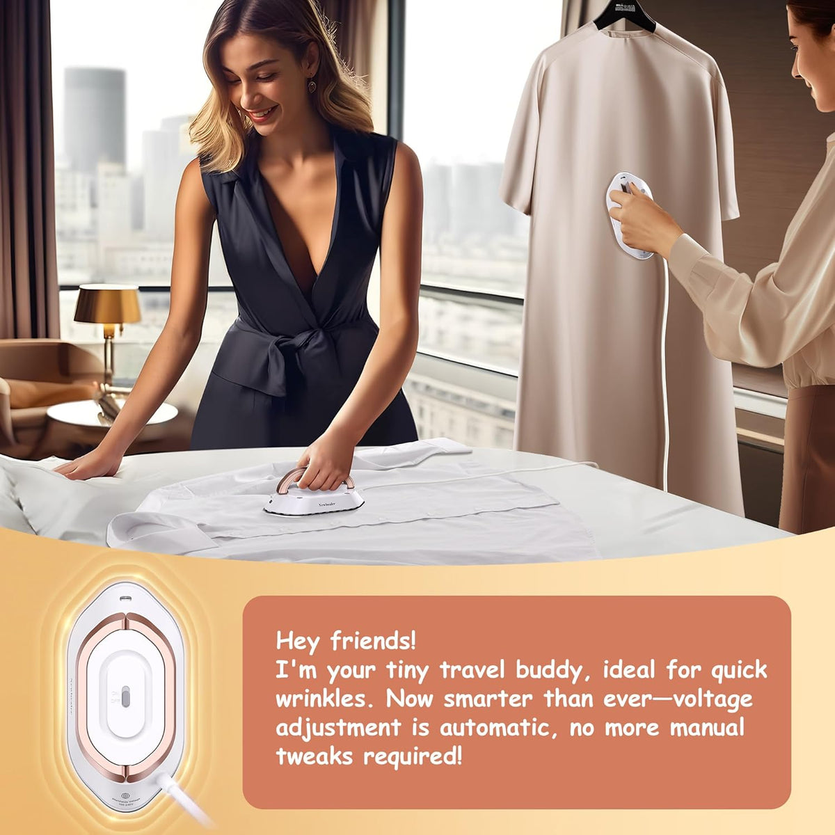 Dual-Voltage Travel Iron — view 2