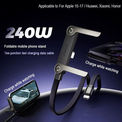240W USB-C Charging Cable with Foldable Phone Stand - view 1